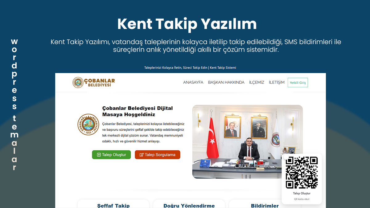 Kent Takip Sistemi dijital platform ekran görüntüsü
