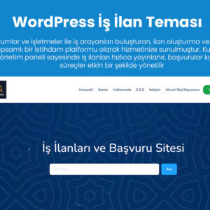 WordPress İş İlan Teması ana sayfa arayüzü