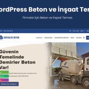 WordPress beton ve inşaat şirketi teması ara yüzü